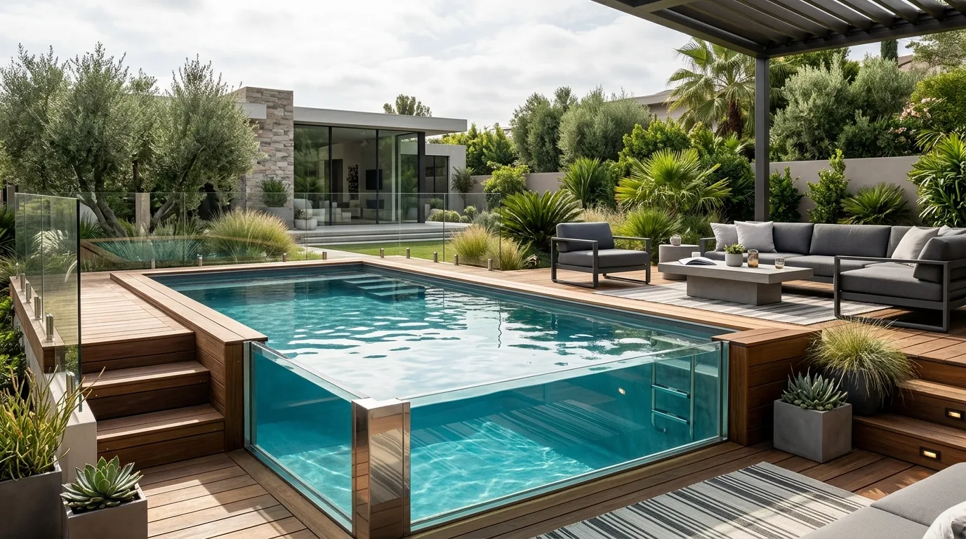 Sunken Pool With Wide Entry Steps